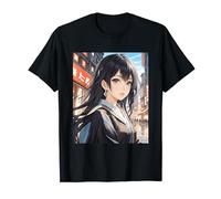 Anime Girl Manga Aesthetic Cute Japanese Waifu Design Print T-Shirt