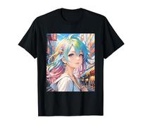Anime Girl Manga Aesthetic Cute Japanese Waifu Design Print T-Shirt