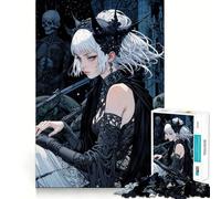 Anime Girl Mysterious Jigsaw Puzzles 1000 Cognitive Skill Toy Smooth Burr Free Surface Relaxing Indoor Group Activity (38x26cm)