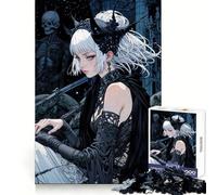 Anime Girl Mysterious Jigsaw Puzzles for Adults1000 Pieces Mental Exercise Tranquil Escape Snug Lock Nice Gift (38x52cm)