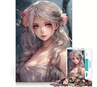 Anime Girl No Jigsaw 1000 Pieces Memory Skill Fun Smooth Edge Perfect Interlock Fun-filled Way to Fill Empty Hours (50x75cm)