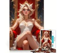 Anime Girl on A Throne 1000 Piece Jigsaw Puzzles for Teenagers Recall Fun Play Tight Interlock No Gaps Family Fun Night Activity (38x52cm)