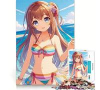 Anime Girl on A Vacation 1000-piece Puzzle for Teenagers Mind Skill Fun Uniform Size Precise Pieces Relaxing Indoor Group Activity (38x52cm)