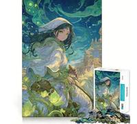 Anime Girl on Horseback Jigsaw Puzzle 1000 Pieces Cognitive Fun Play High Precision Die Cut Unique Gift for Stress Relief (38x52cm)