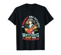 Anime Girl Playing Guitar Watching Anime And Playing Guitar T-Shirt