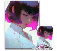 Anime Girl Portrait 1000 Pieces Puzzle Gifts Paper Jigsaw Puzzles Perfect for Teenagers & Collectors Ideal Home Decor & Travel Gift 1000 PCS(38x26cm)