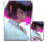 Anime Girl Portrait Adult Jigsaw Puzzles 1000 Pieces Challenging Puzzles Home Decor Brain Teaser Game for Teenagers & Family Interaction 1000 PCS(75x50cm)