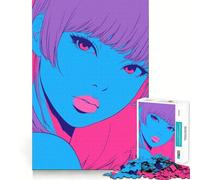Anime Girl Portrait Jigsaw Puzzle1000 Pieces Mind Train Fun Clean Cut Sturdy Components Captivating Leisure for Cozy Indoors (50x75cm)