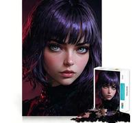 Anime Girl Portrait Jigsaw Puzzles for Adults 1000 Think Boost Game Precise Interlock Structure Easy to Learn Family Enjoyment (38x52cm)