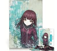 Anime Girl Portrait with Textured Background Jigsaw for Adults 1000 Pieces Brain Memory Game Laser Cut for Flawless Fit Unique Gift for Stress Relief (50x75cm)