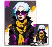 Anime Girl Puzzle 1000 Pieces Jigsaw Wooden Jigsaw Puzzles Fun at Home Activities Birthday Present Travel Gifts 1000 PCS(75x50cm)