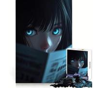 Anime Girl Reading Jigsaw 1000 Pieces for Teenagers Mind Clarity Soft Distraction Perfect Lock Xmas Present (38x52cm)