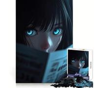 Anime Girl Reading Jigsaw Puzzle for Teenagers 1000 Pieces Thought Training Soft Distraction Uniform Cut Holiday Present (50x75cm)