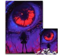 Anime Girl Red Eyes 1000 Pieces Puzzles for Adults Challenging Puzzles for MotherS Day Birthdays Christmas 1000 PCS(38x26cm)