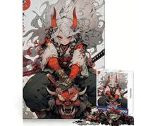 Anime Girl Riding A Demon Jigsaw Puzzles for Adults1000 Piece Mind Training Cozy Downtime Laser Cut Joyful Xmas (38x52cm)