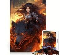 Anime Girl Riding A Wolf 1000 Pieces Puzzles for Adults Memory Enhance Gentle Pastime Accurate Cut Thoughtful Gift (50x75cm)