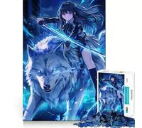Anime Girl Riding Wolf Jigsaw for Adults 1000 Pieces Brain Memory Game Laser Cut for Flawless Fit Unique Gift for Stress Relief (50x75cm)