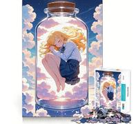 Anime Girl Sleeping in A Jar Jigsaw Puzzles for Adults 1000 Think Boost Game Precise Interlock Structure Easy to Learn Family Enjoyment (38x26cm)