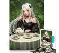 Anime Girl Tea Party 1000 Piece Puzzle For Adults Mind Skill Play Laser Cut for Flawless Fit Rewarding Activity for Rainy Days (38x26cm)