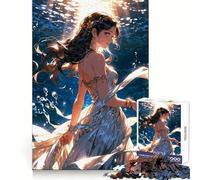 Anime Girl Underwater Jigsaw Puzzle 1000 Piece for Adults Intellectual Fun Relaxing Pastime Sharp Cut (50x75cm)