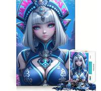 Anime Girl Underwater Princess Adults 1000 Pieces Puzzle Mental Fun Game Advanced Laser Cutting Tech Amusing Challenge for Waiting Time (38x52cm)