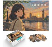 Anime Girl Walking Through Hyde Park Paths in Jigsaw Puzzle, 1000 Piece | For festive leisure at home: Adult jigsaw puzzle with 1000 pieces; for a gift that can be enjoyed well beyond the holidays.