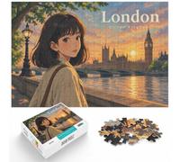 Anime Girl Walking Through Hyde Park Paths in Jigsaw Puzzle, 1000 Piece | For screen-free leisure: Adult jigsaw puzzle with 1000 pieces; when a calm, focused hobby suits the moment.