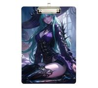 Anime Girl Witch clipboard Vinyl Waterproof for Teacher Must Haves for Classroom Elementary Size 9 x 12 Silver