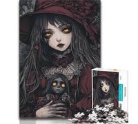 Anime Girl Witch Jigsaw Puzzles for Adults 1000,Staycation Kill Time Every Piece Is Unique - Challenging Family Fun Game (38x26cm)