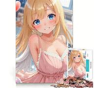 Anime Girl with Angel Wings And Balloons Jigsaw for Adults1000 Pieces Brain Focus Game Precision Cut Smooth Edges Amusing Challenge for Waiting Time (38x26cm)