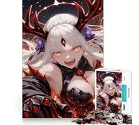 Anime Girl with Antlers And Fire Jigsaw Puzzle1000 Pieces Mind Train Fun Clean Cut Sturdy Components Captivating Leisure for Cozy Indoors (50x75cm)