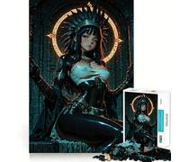 Anime Girl with Aztec Headdress Jigsaw 1000 Piece Mind Skill Play Stable Fit No Shifting Parts Enjoyable Pastime for Long Weekends (50x75cm)