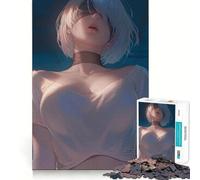 Anime Girl with Blindfold And White Top Jigsaw for Teenagers 1000 Pieces Mental Improve Play Uniform Size Precise Pieces Family Fun Night Activity (50x75cm)