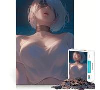 Anime Girl with Blindfold And White Top Jigsaw for Teenagers 1000 Pieces Mind Boost Fun Clean Cut Sturdy Components Heartwarming Gathering Activity (38x52cm)