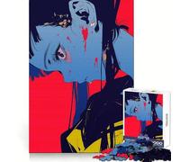 Anime Girl with Blood Splatter Adults 1000 Piece Jigsaw Puzzle Analytical Skill Soft Distraction Tight Join Cozy Xmas Gift (50x75cm)
