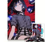 Anime Girl with Blue Eyes Adults 1000 Pieces Puzzle Mind Training Fun Burr Free Clean Cut Pieces Heartwarming Gathering Activity (50x75cm)