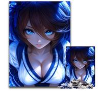 Anime Girl with Blue Eyes Jigsaws 1000 Pieces for Adults Jigsaw Puzzles Adult Game Gift Family Interactive Game Brain Challenge Gift 1000 PCS(75x50cm)