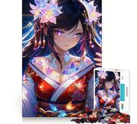 Anime Girl with Butterfly Tattoos Jigsaw 1000 Piece Mind Skill Play Stable Fit No Shifting Parts Enjoyable Pastime for Long Weekends (50x75cm)
