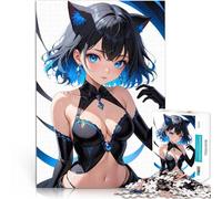 Anime Girl with Cat Ears - Blue Series Collection 03Jigsaw Puzzles for Adults 1000 Pieces Fun Games Home Decoration 38x26cm