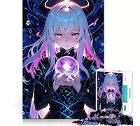 Anime Girl with Crystal Jigsaw Puzzle1000 Pieces Mind Train Fun Clean Cut Sturdy Components Captivating Leisure for Cozy Indoors (50x75cm)