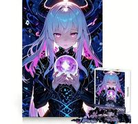 Anime Girl with Crystal Jigsaws for Adults1000 Pieces Logic Practice Peaceful Escape Clean Edges Unique Xmas Gift (50x75cm)