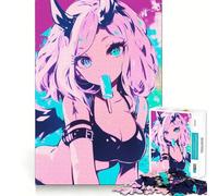 Anime Girl with Devil Horns Jigsaw Puzzles for Adults 1000 Mind Boost Game Uniform Size Precise Pieces Travel-friendly Brain Game Gift (38x52cm)