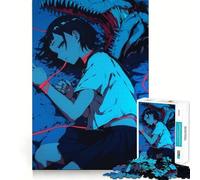 Anime Girl with Dinosaur Jigsaw for Teenagers 1000 Pieces Mind Boost Fun Clean Cut Sturdy Components Heartwarming Gathering Activity (50x75cm)