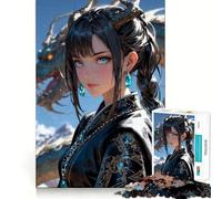 Anime Girl with Dragon And Horns 1000-piece Puzzle for Teenagers Mind Skill Fun Uniform Size Precise Pieces Relaxing Indoor Group Activity (50x75cm)
