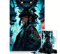 Anime Girl with Dragons Jigsaw 1000 Pieces Focus Building Toy Zero Gap Rewarding Activity for Rainy Days (38x26cm)