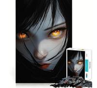 Anime Girl with Fiery Eyes 1000-piece Puzzle for Teenagers Mind Skill Fun Uniform Size Precise Pieces Relaxing Indoor Group Activity (50x75cm)