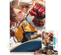 Anime Girl with Fire Fist 1000 Piece Teenager Puzzles Brain Boosting Play Tight Interlock No Gaps Relaxing Indoor Group Activity (50x75cm)