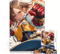 Anime Girl with Fire Fist Jigsaw Puzzles 1000 Piece for Adults Sharp Mind Easy Enjoyment Firm Fit Festive Present (50x75cm)
