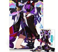Anime Girl with Fox Mask And Katana 1000 Piece Teenager Puzzles Brain Boosting Play Tight Interlock No Gaps Relaxing Indoor Group Activity (38x52cm)