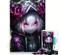 Anime Girl with Furry Hood Jigsaw Puzzle1000 Pieces Mind Train Fun Clean Cut Sturdy Components Captivating Leisure for Cozy Indoors (38x26cm)